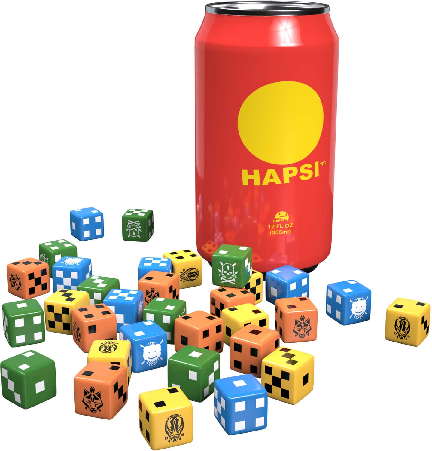 Weta Workshop - Board Games - Giant Killer Robots (GKR) - Hapsi Can & Faction Dice (Original Flavor) - Multicolor