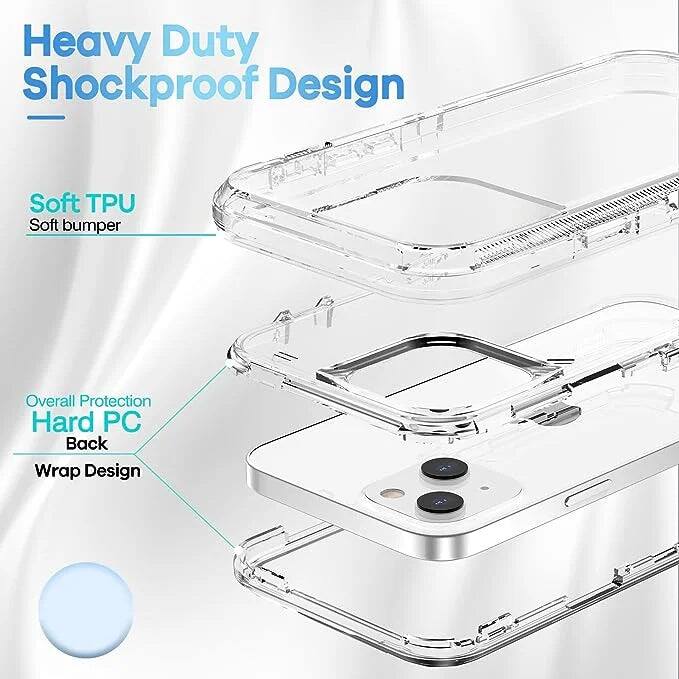 Heavy Duty Shockproof Design, Soft TPU Soft bumper, Overall Protection Hard PC Back, Wrap Design