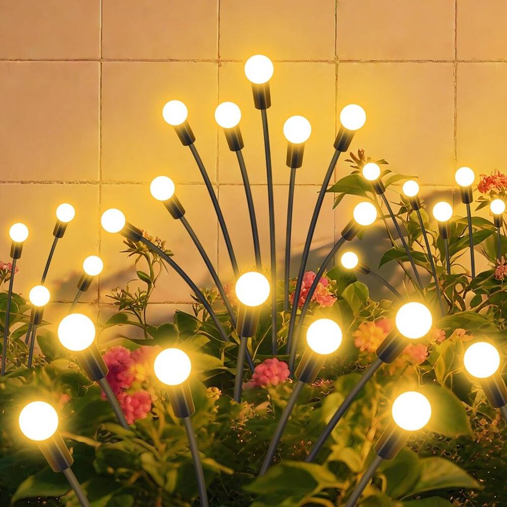 Schertz - Outdoor Waterproof Solar Garden Lights with 16 LED Swaying Firefly Lights - Warm White