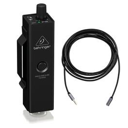 Behringer - Powerplay P2 Ultra-Compact Personal In-Ear Monitor Amplifier, Bundle with H&A 10' Stereo Headset Extension