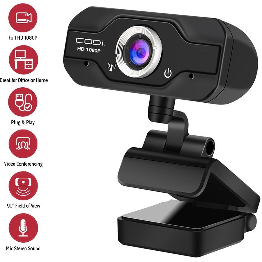 Full HD 1080P  
HD 1080P  
Great for Office or Home  
Plug & Play  
Video Conferencing  
90° Field of View  
Mic Stereo Sound