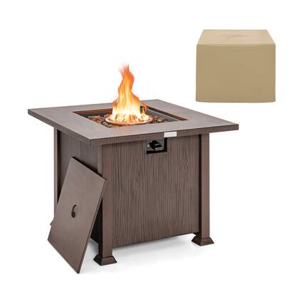 Front. SKONYON - Outdoor Propane Fire Table with High Heat Output Large Tabletop and Durable Steel Construction.
