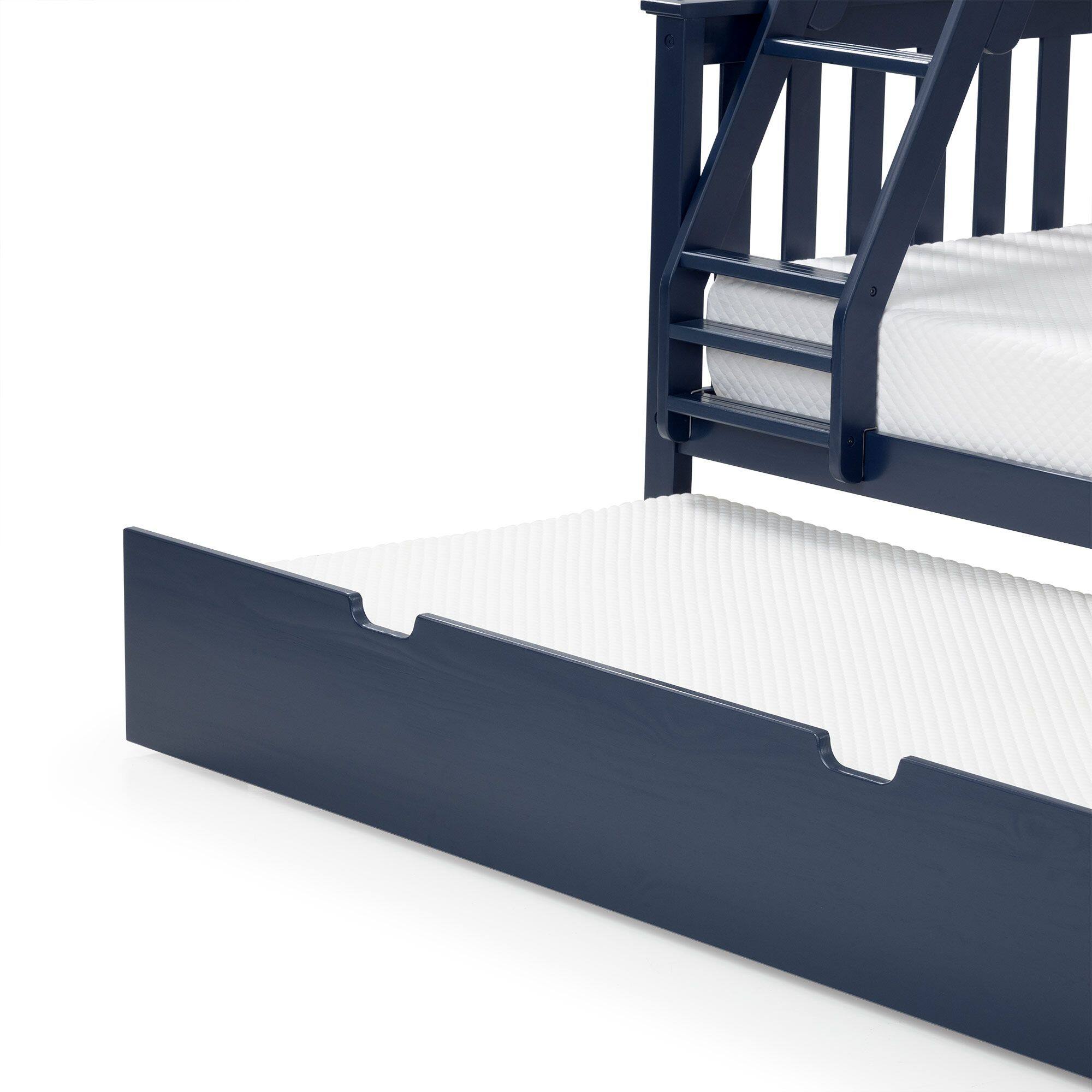 Alt View 7. Plank+Beam - Classic Twin over Full Bunk Bed Bed + Trundle, Blue - Blue.