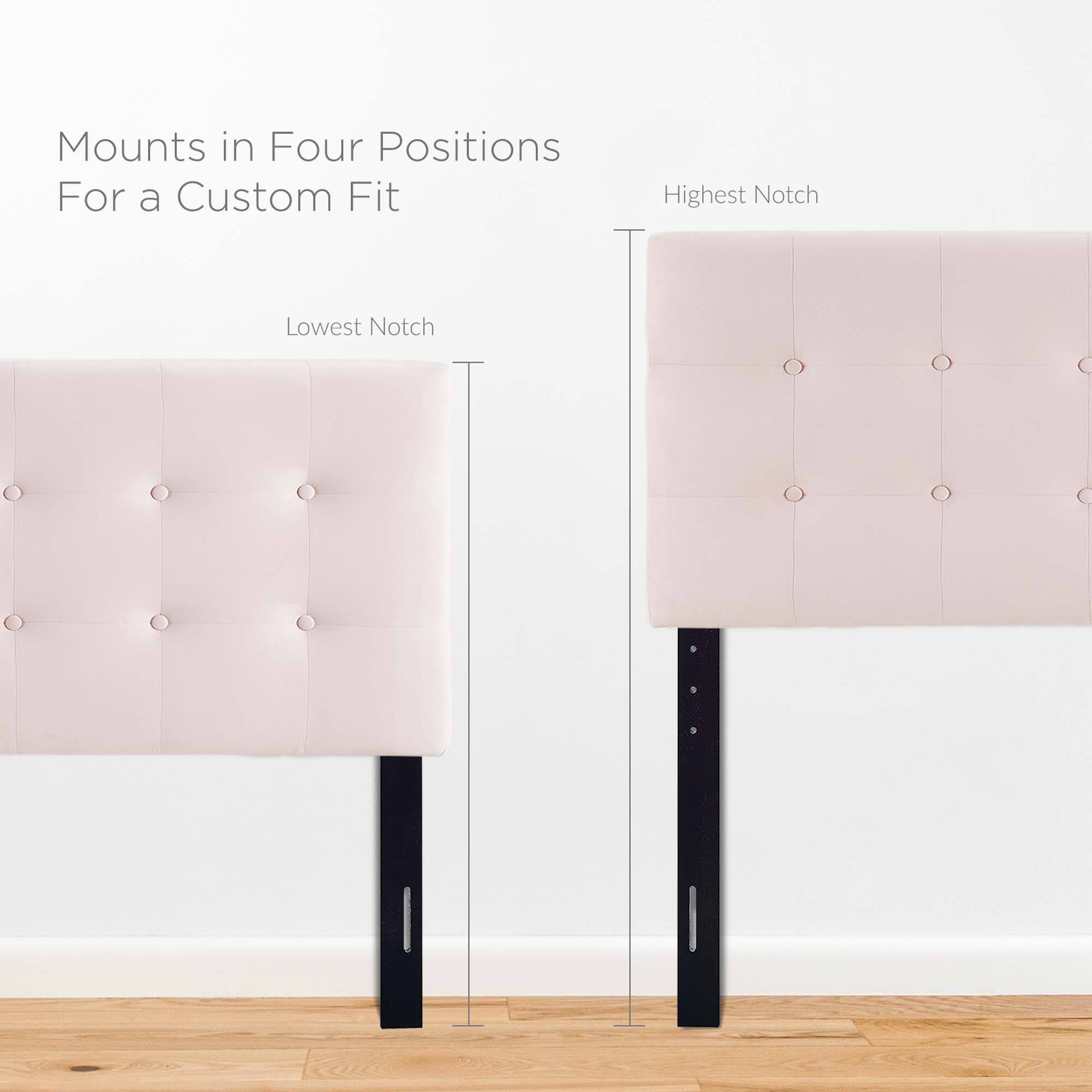 Mounts in Four Positions  
For a Custom Fit  

Lowest Notch  

Highest Notch