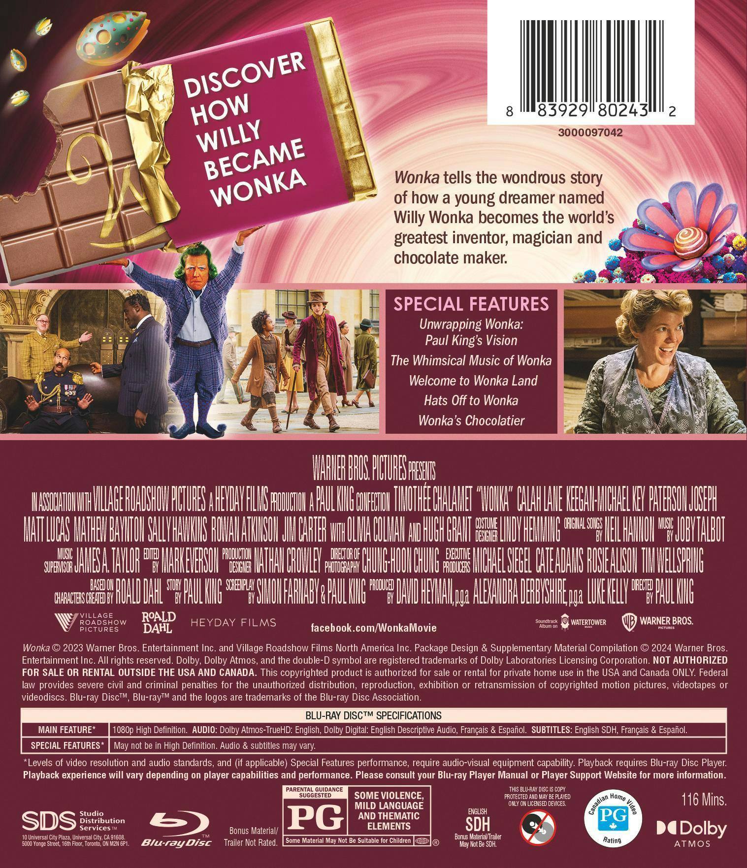 Back. Wonka [Blu-ray].