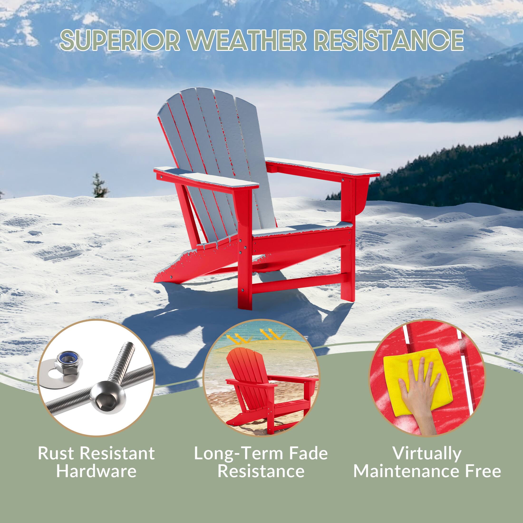 SUPERIOR WEATHER RESISTANCE

- Rust Resistant Hardware
- Long-Term Fade Resistance
- Virtually Maintenance Free