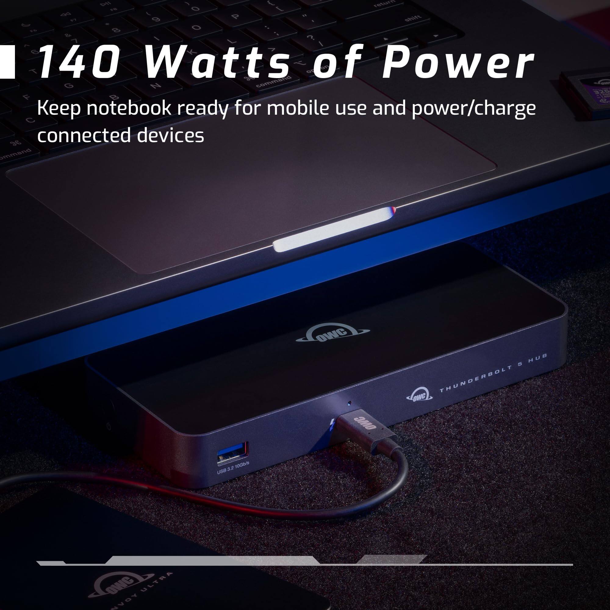 140 Watts of Power  
Keep notebook ready for mobile use and power/charge connected devices