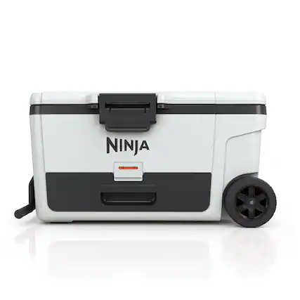 Front. Ninja - Ninja FrostVault 65-qt. Wheeled Cooler with Cold Dry Zone, Cloud White - Cloud White.