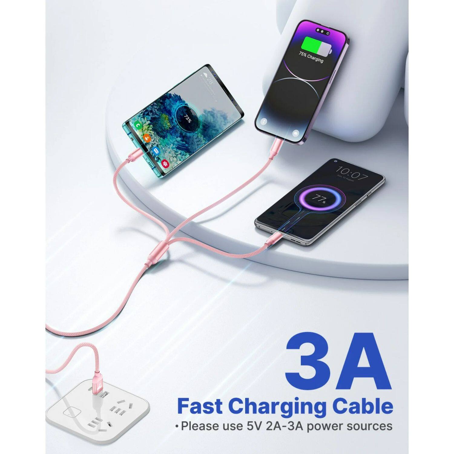 75% Charging  
73%  
10:07  
77%  

Fast Charging Cable  
Please use 5V 2A-3A power sources