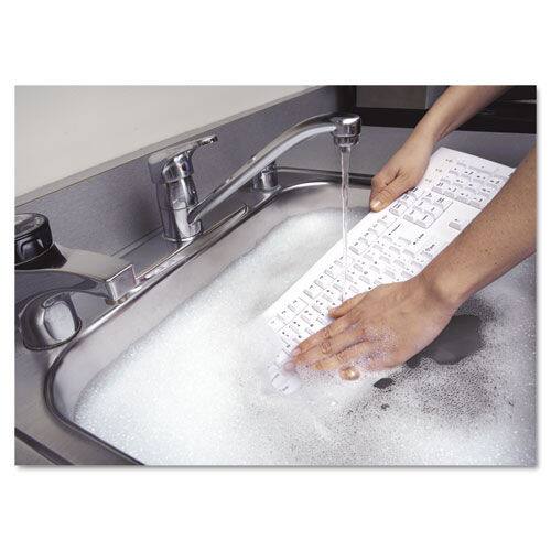 Left. Kensington - Kensington K64406US Washable USB/PS2 Keyboard - USB, PS/2 - 104 Keys - White - English (US) - White.