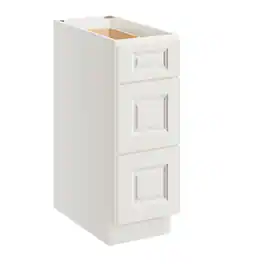 Boyel Living - 12 Inch 3 Drawer Kitchen Base Cabinet with Soft-Close - Glacier White