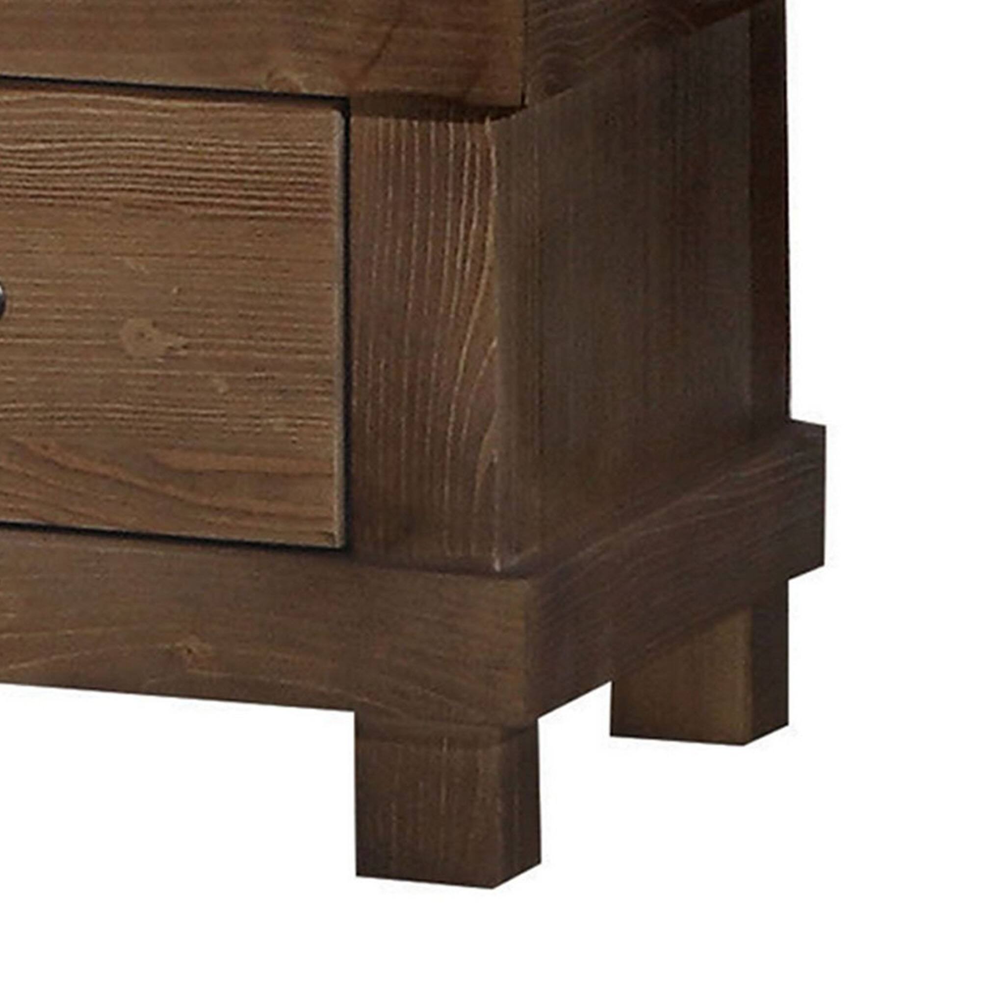 Alt View 3. Manhattan Lane - Two Drawer Nightstand With Metal Handle - Brown.