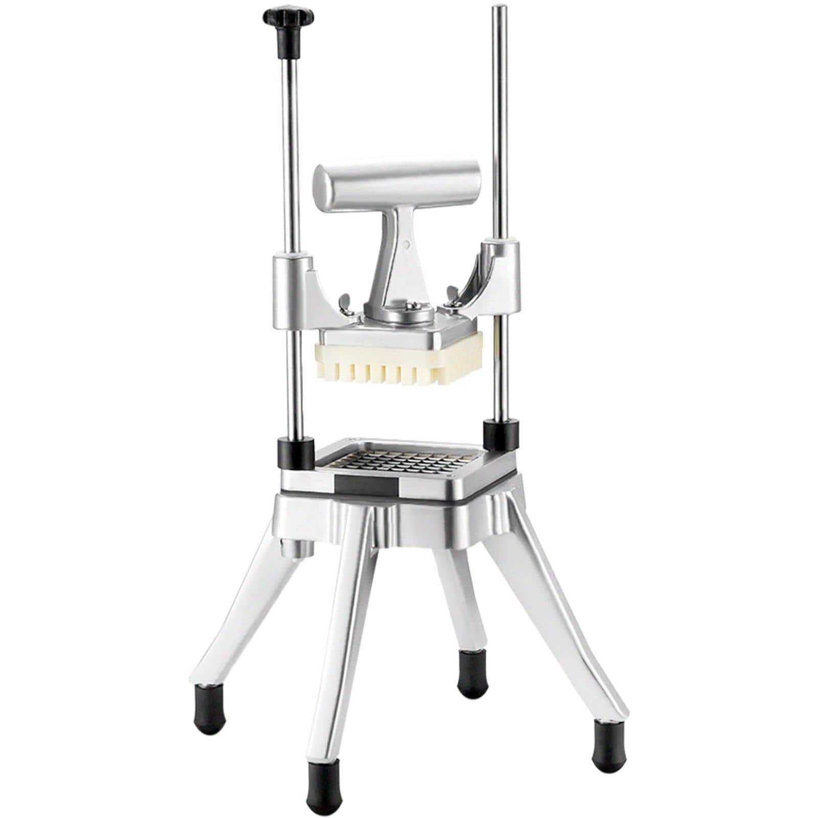 Glintex - Commercial Vegetable and Fruit Chopper with 4 Interchangeable Blades and Stainless Steel Tray - Natural