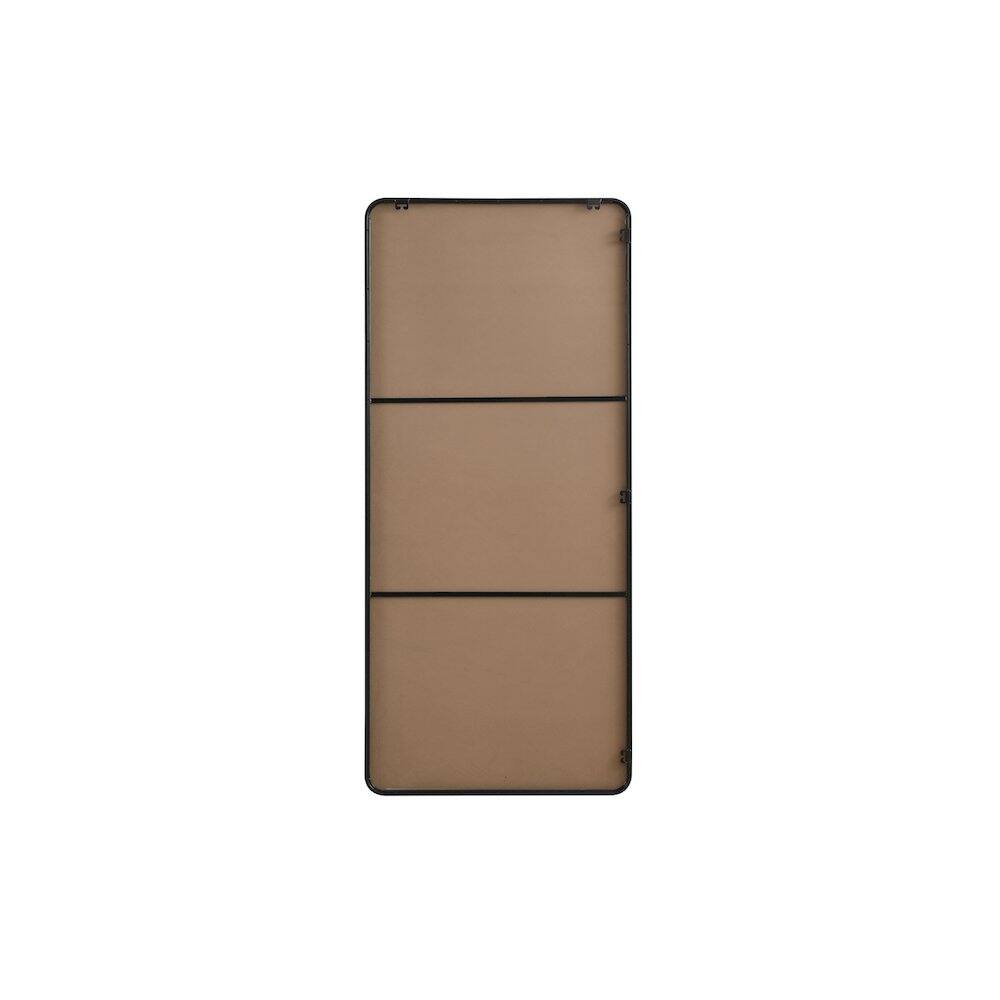 Angle. Elegant Decor - Contour Metal Rectangle Mirror 32x72 in Black - Black.