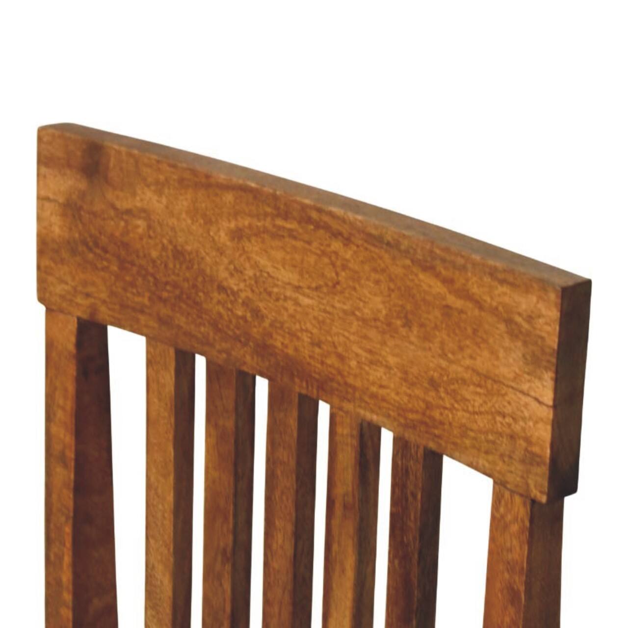 Alt View 1. Artisan Furniture - Leather Slatted Dining Chair, Brown - Brown.