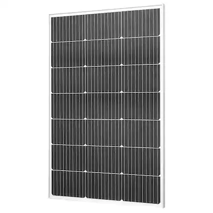 Front. VEVOR - 100W Monocrystalline Solar Panel, 23% High-Efficiency Mono PV Module with Stable MC4 Output & Aluminum Frame - Black.