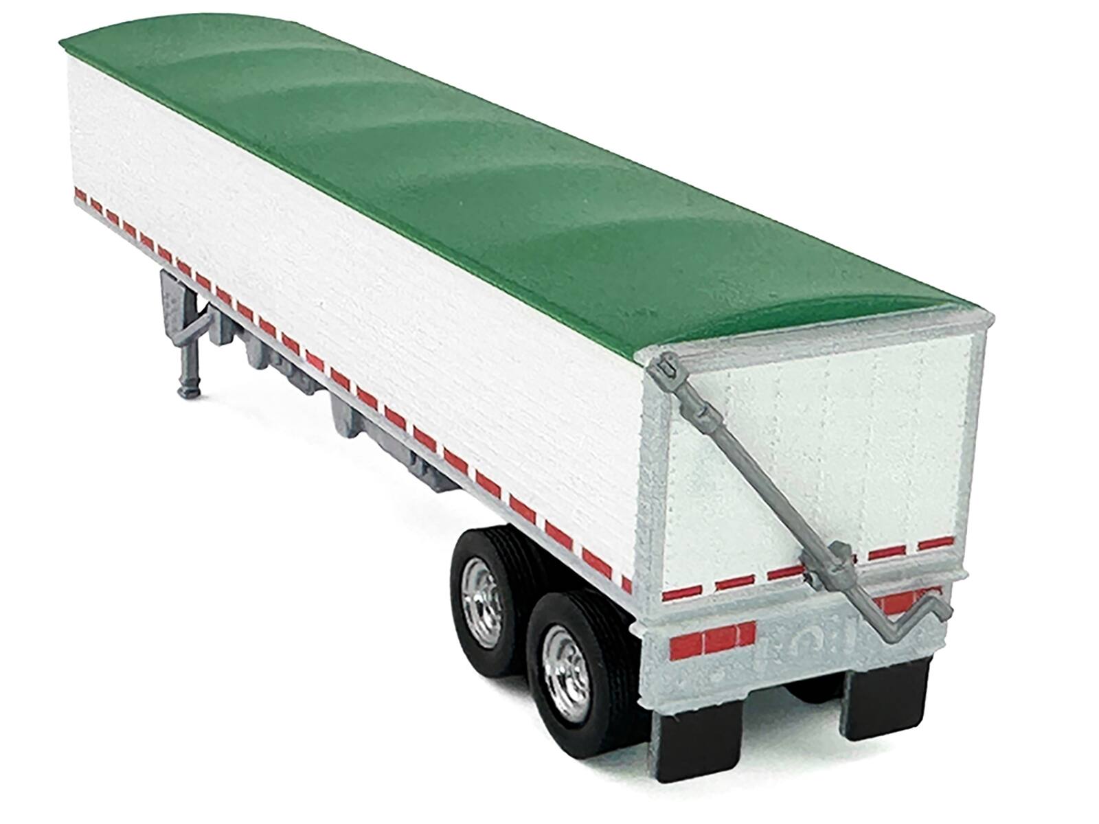 Alt View 2. HO Logistics Replicas - Covered Grain Trailer White with Green Tarp 1/87 (HO) Scale Plastic Model Car by HO Logistics.