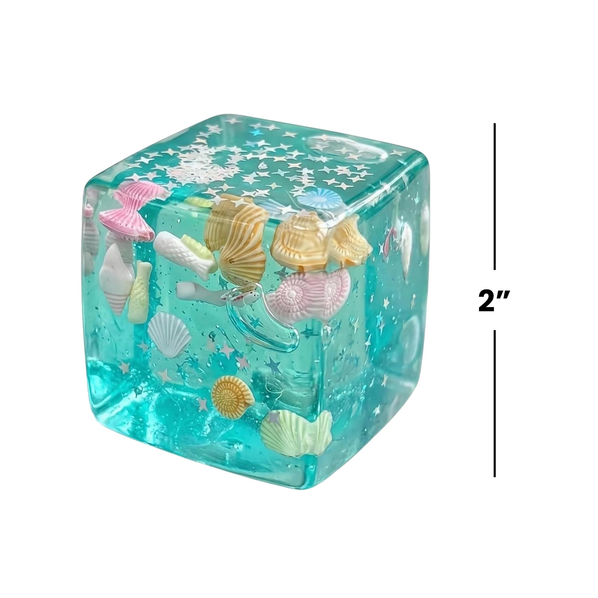 Alt View 1. Puka Creations - Squishy Ocean Cubes 2-Inch Stress Reliever | 1 Random - Multi-Colored.