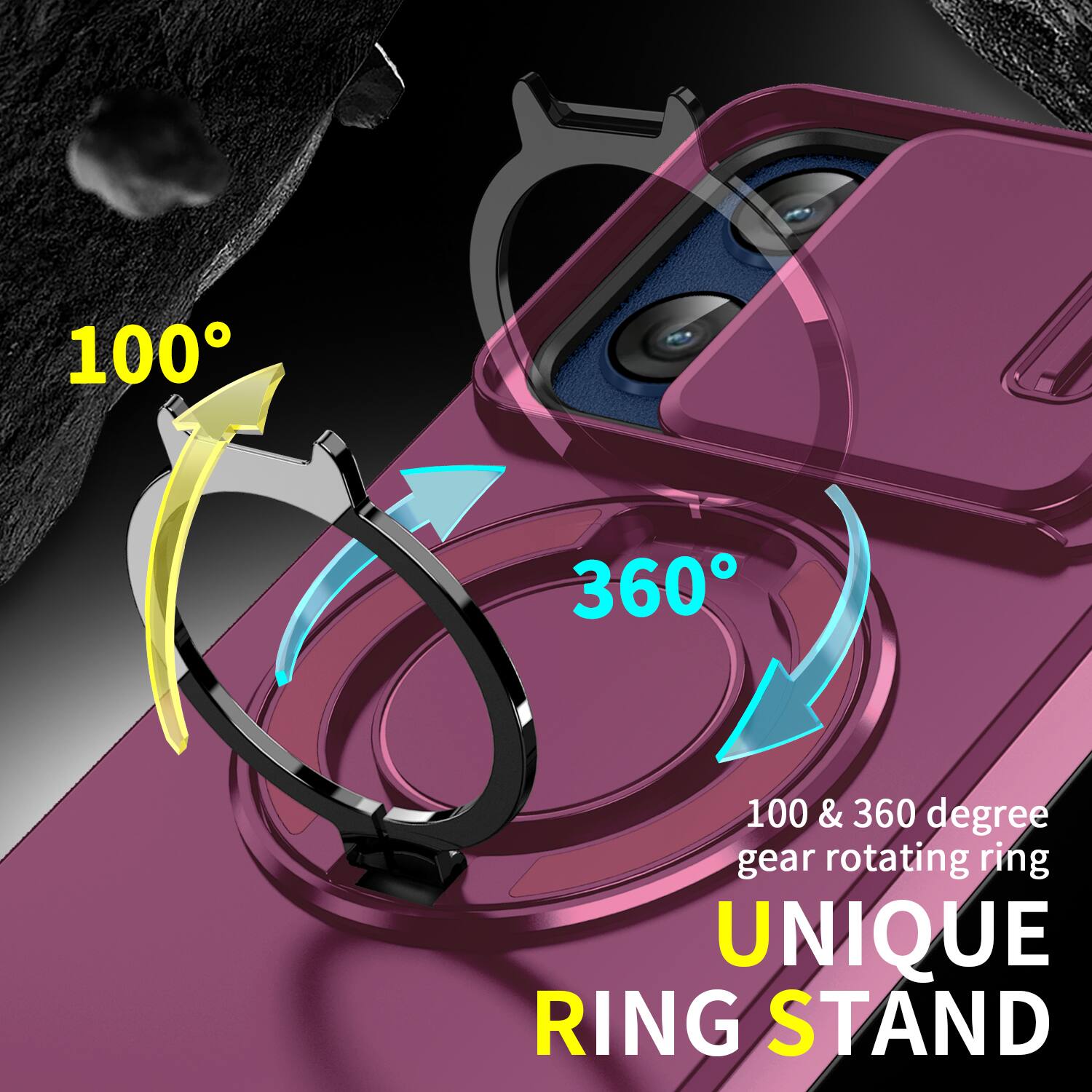 100 & 360 degree gear rotating ring UNIQUE RING STAND