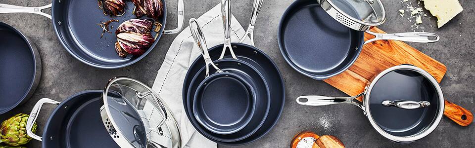 Alt View 1. ZWILLING - ZWILLING Clad CFX 1-qt Stainless Steel Ceramic Nonstick Saucepan - Stainless Steel.