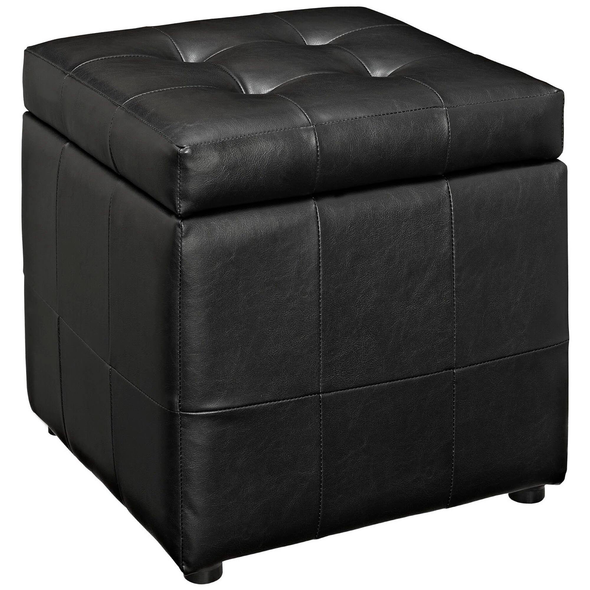 Angle. Modway - Volt Storage Upholstered Vinyl Ottoman by Modway - EEI-1044-BLK.