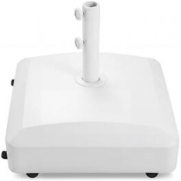 Best Choice Products - Fillable Mobile Umbrella Base Heavy Duty Market Stand w/ Wheels, Locks, 123lb Capacity - White