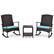 Front. Costway - Costway 3 Piece Patio Rocking Set Wicker Rocking Chairs with 2-Tier Coffee Table Turquoise - Turquoise.
