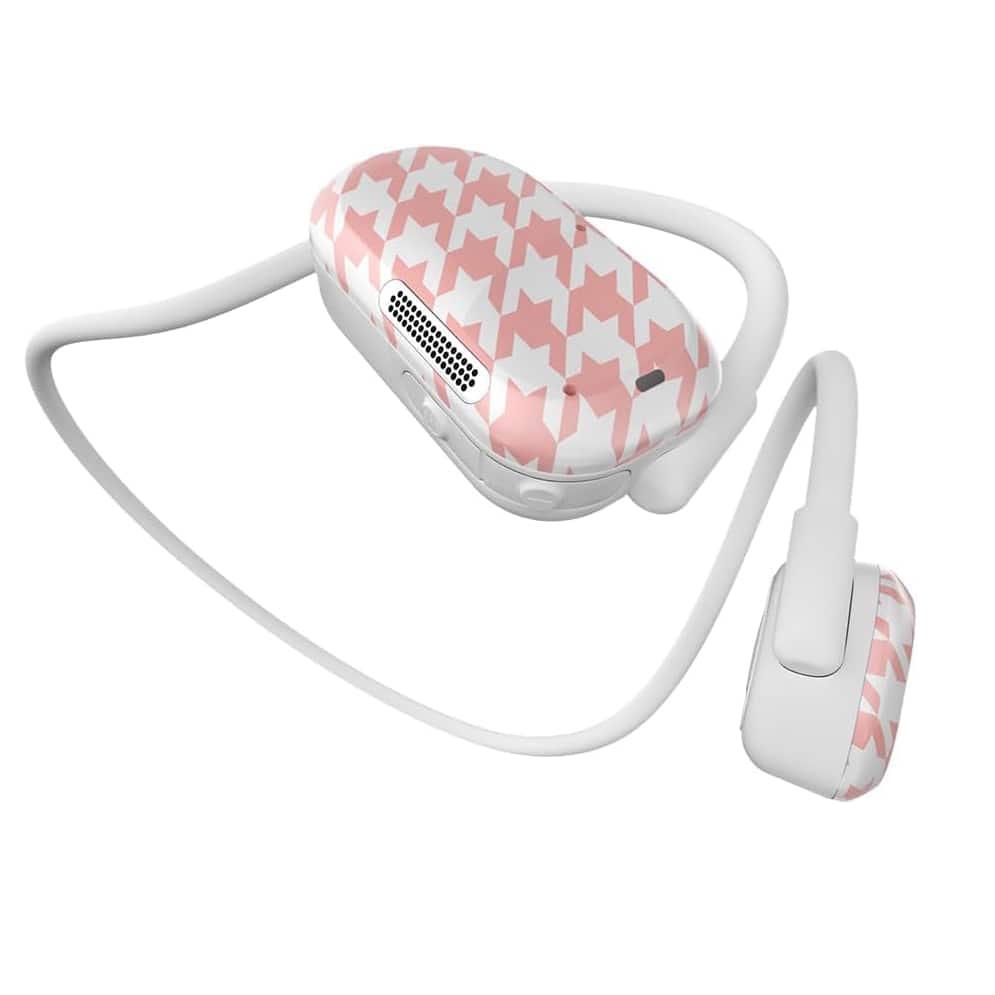 Front. Purity - Purity Air Open Ear Headphones – Air Conduction Wireless Bluetooth Earbuds with Noise Cancelling Mic - Pastel Houndstooth.
