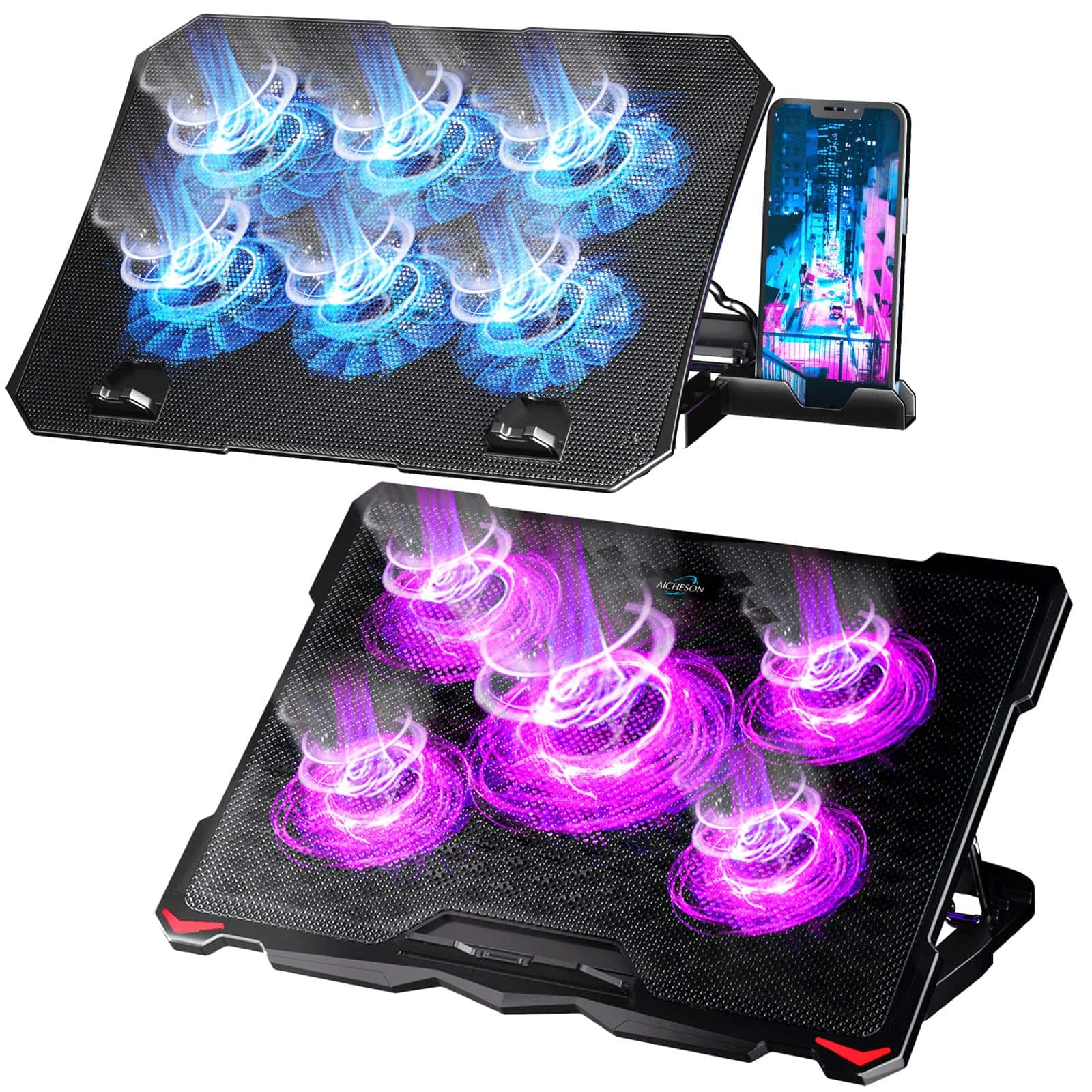 HongFei - S035 Laptop Cooling Pad and Portable Computer Cooler Set - purple