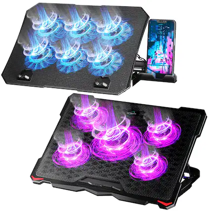 Front. HongFei - S035 Purple Laptop Cooling Pad and Portable Computer Cooler Set - purple.