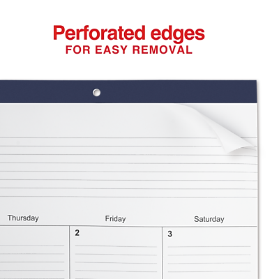 Perforated edges  
FOR EASY REMOVAL  

Thursday 2  
Friday 3  
Saturday