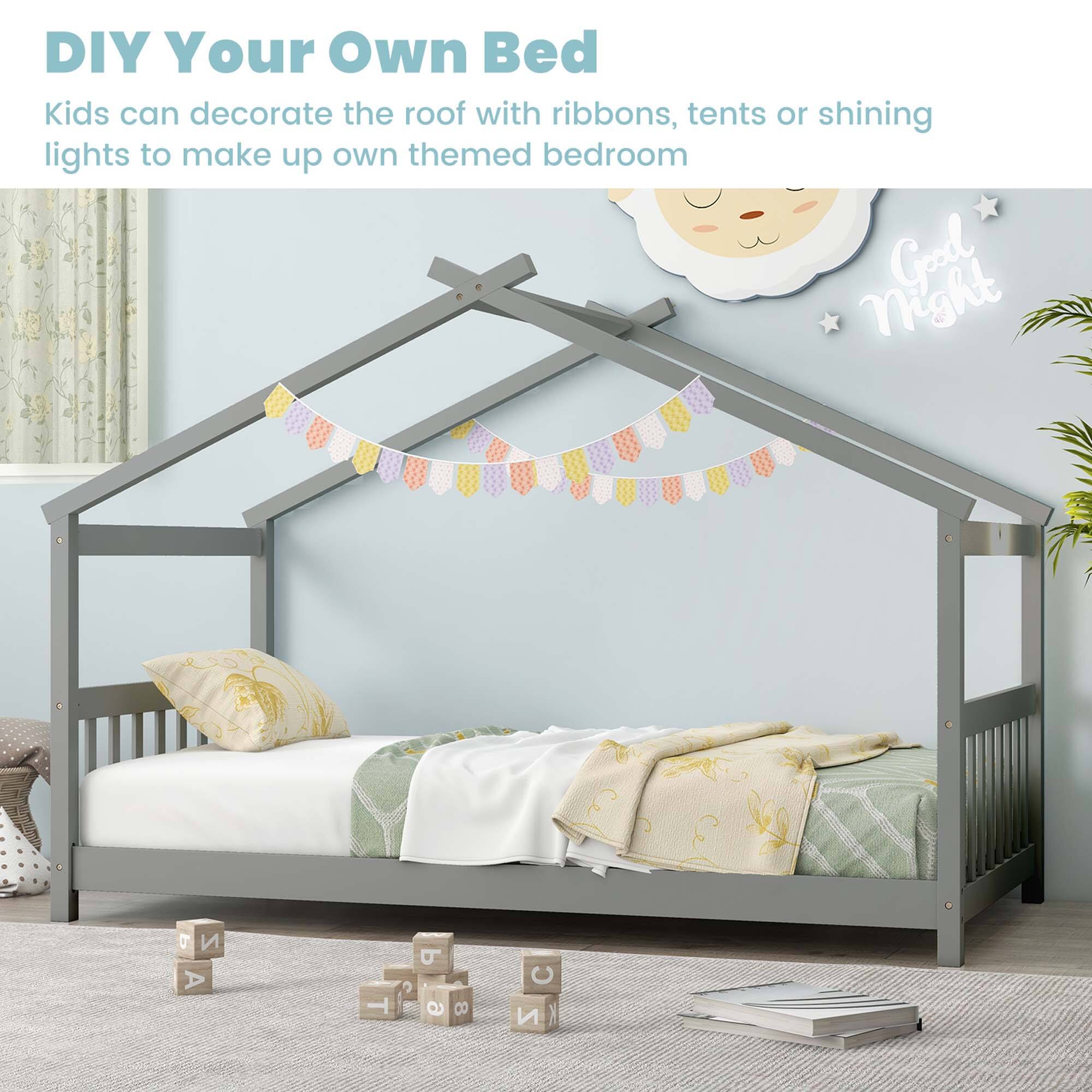 DIY Your Own Bed

Kids can decorate the roof with ribbons, tents or shining lights to make up own themed bedroom

Good Night