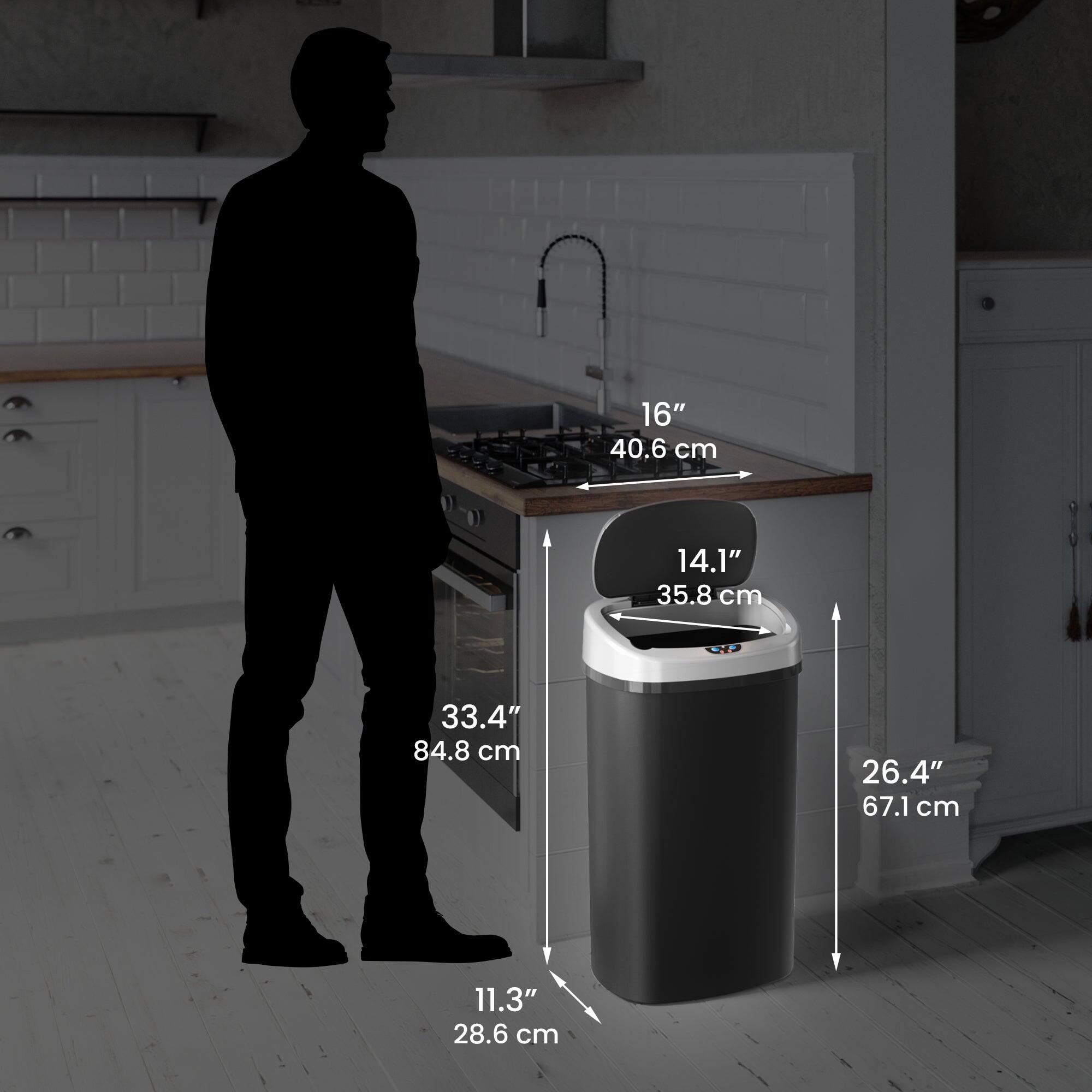 16" 40.6 cm  
14.1" 35.8 cm  
33.4" 84.8 cm  
26.4" 67.1 cm  
11.3" 28.6 cm