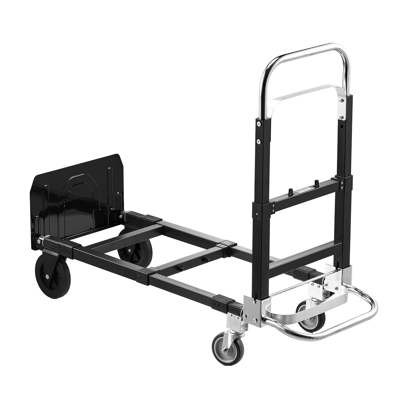 Alt View 5. VEVOR - 2 in 1 Folding Hand Truck, 500 lbs Load Capacity for 4-Wheel Mode, Convertible Hand Truck Dolly with Wheels - Black.