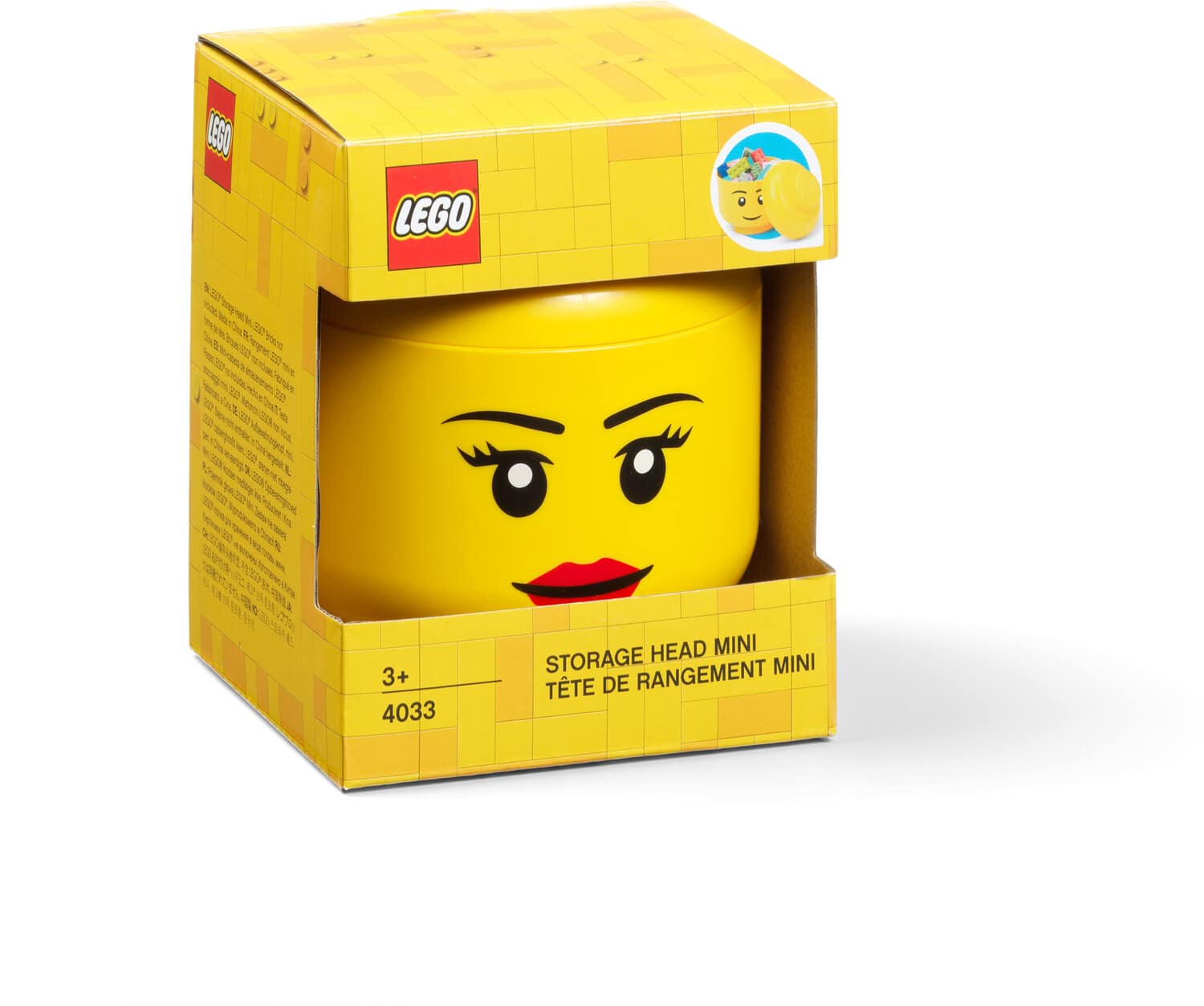 Room Copenhagen - LEGO Mini Stackable Storage Head, Girl - COLLECTABLES - Yellow