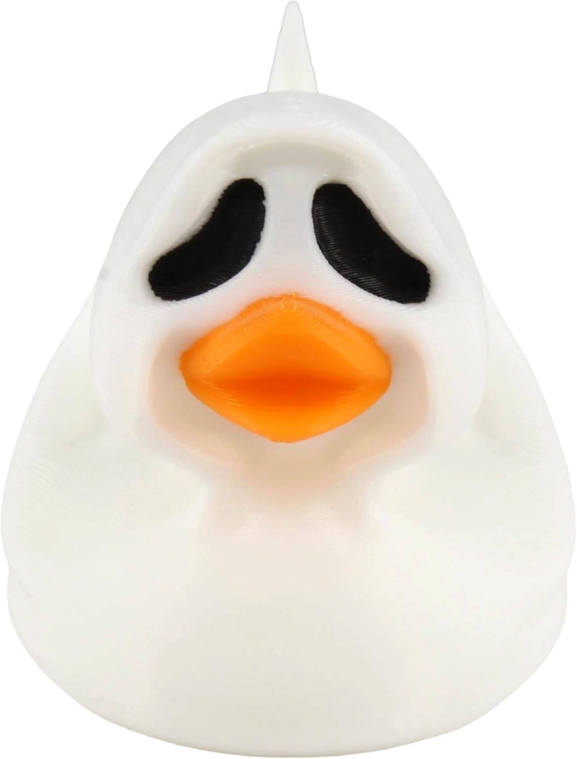 Angle. JuzToys - Spooky Ghost Duck Figurine 4x4 Ducking, Fun Car Dashboard Accessory, Ghost Figure Ducks for Cars, by PowerTRC - White.