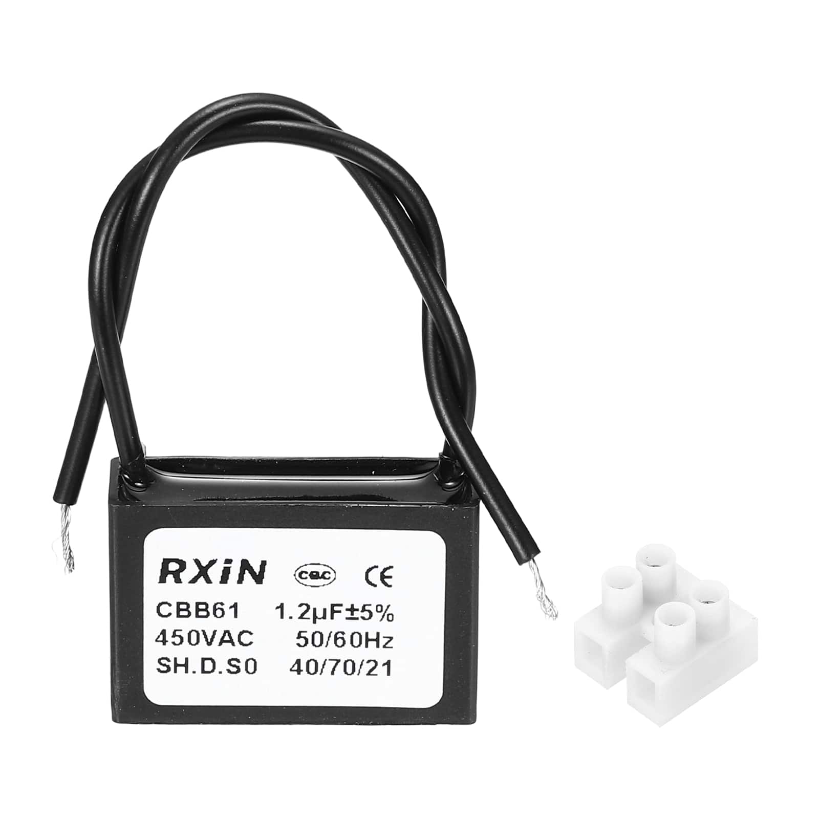 Unique Bargains - 1.2uF CBB61 Capacitor, AC 450V 2-Wire for Ceiling Fan, Motor Generator, Blower, Exhaust Fan - Black price history on PriceWatchPro