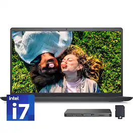 Dell - Inspiron 15 15.6" FHD Laptop,Intel Core i7-1255U,64GB RAM,2TB SSD+160GB Dock Set,Intel Iris Xe GPU,Win 11 - Black