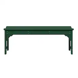 WestinTrends - Malibu 48" length backless Poly Wood Outdoor / Garden bench - Dark Green