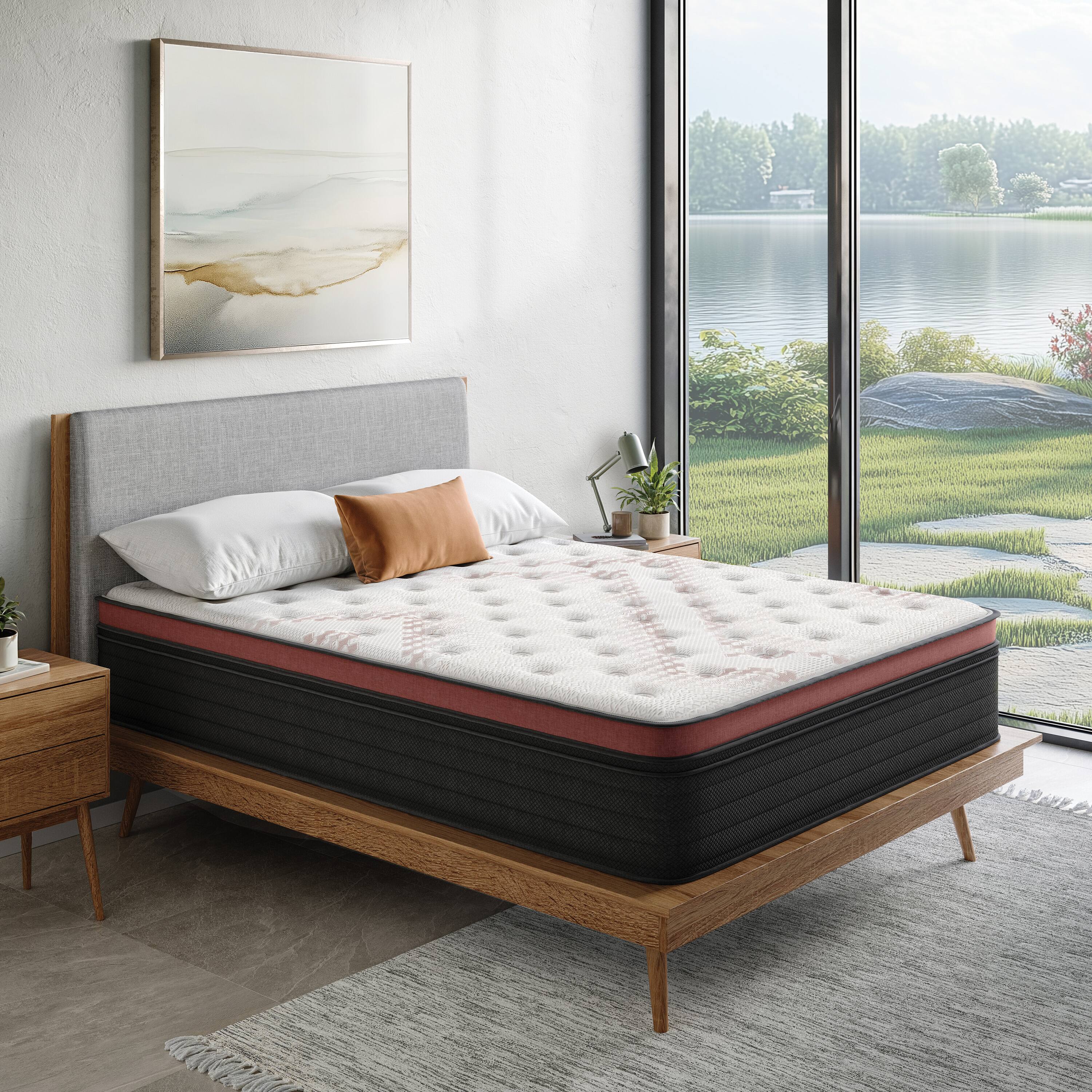 Alt View 4. Nautica - 16" Cascade Hybrid Mattress with Cooling Copper-Infused Cover - WHITE/BLACK.