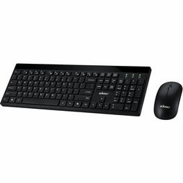 Adesso - WKB-1400CB Keyboard & Mouse - USB Membrane/Scissor Wireless RF 2.40 GHz Keyboard - 104 Key - English (US) - Black - Unknown