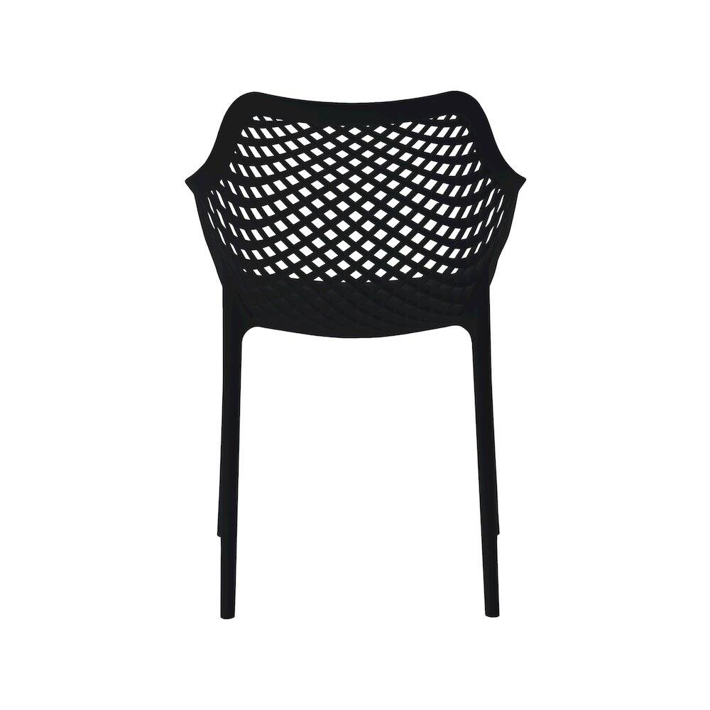 Left. Meridian Furniture - Mykonos Black Outdoor Patio Dining Chair, Set of 4 - Black.