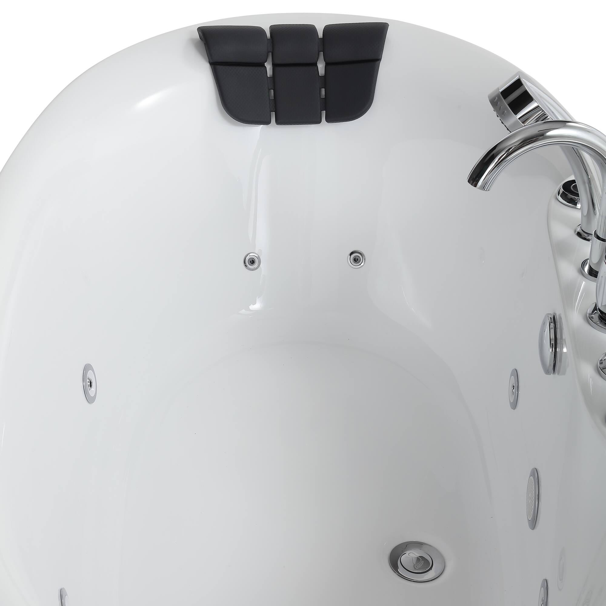 Alt View 1. Empava - 71 in. x 33.8 in. Center Drain Freestanding Whirlpool Bathtub Hydrotherapy Jetted Soaking Bath Tub - Tub filler in White - White.