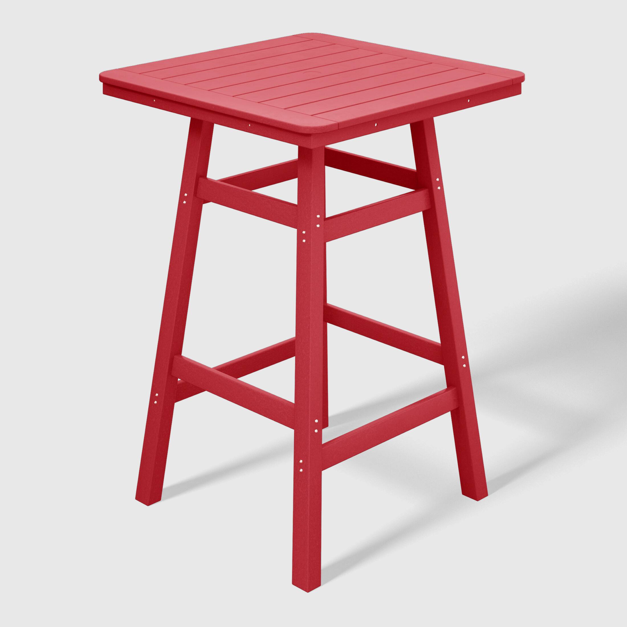 Left. WestinTrends - WestinTrends Malibu 30" Square Outdoor Patio Bistro Bar Table With Umbrella Hole - Red.