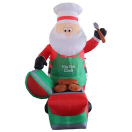 Celebrations - Santa Barbequing 6 ft. Inflatable - Multicolored
