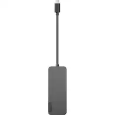 Front. Lenovo - USB-C to 4 Port USB-A Hub - Iron Gray.