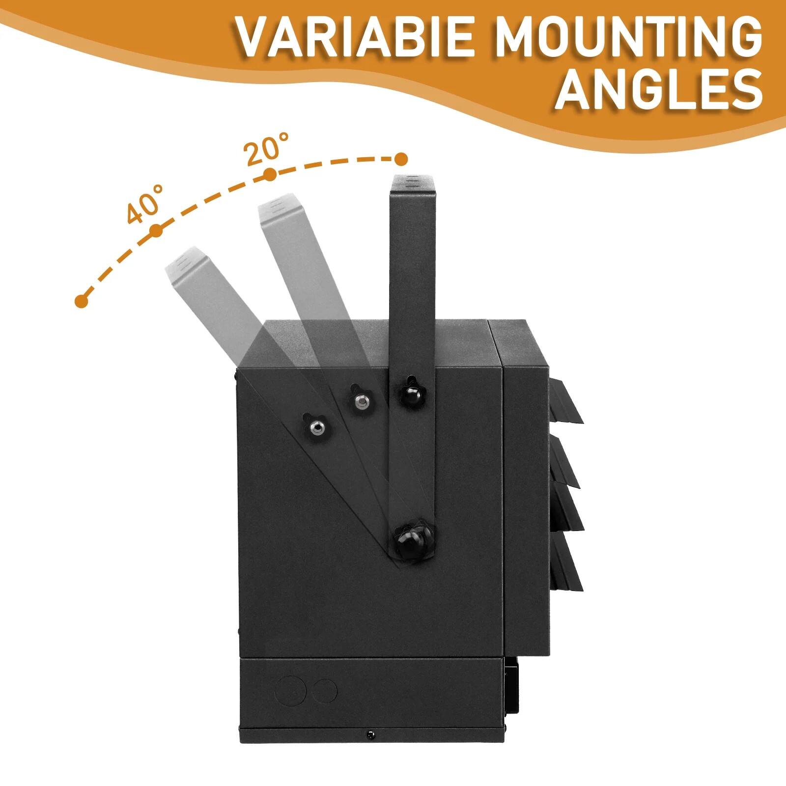 VARIABLE MOUNTING ANGLES

40°

20°