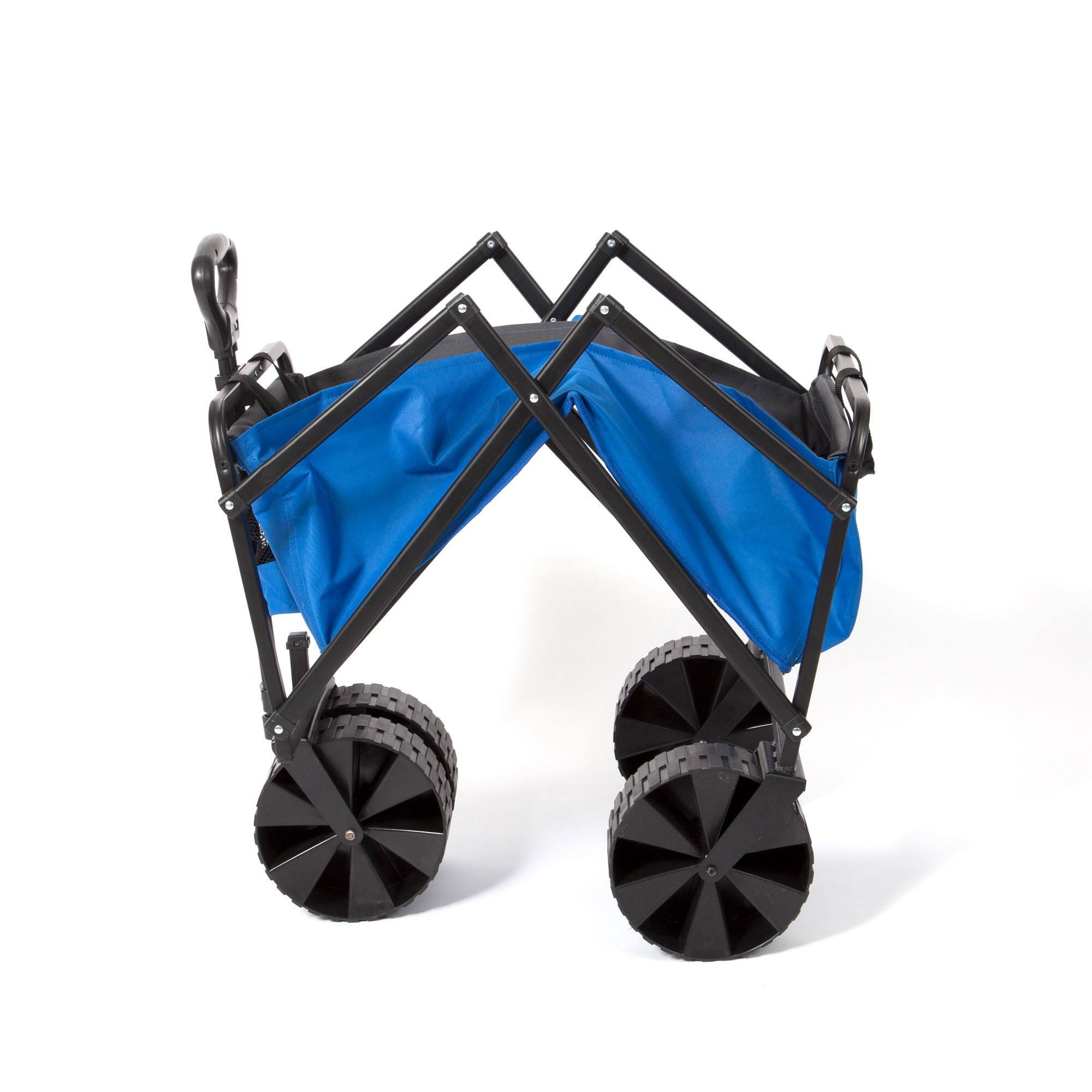 Alt View 2. SEINA - Seina 150lb Capacity Folding Steel Frame Outdoor Utility Wagon Cart, Blue/Gray - Blue-gray.