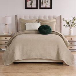 BreeBe - Velvet Crush Quilt Set 3-Piece King/Cal King - Khaki