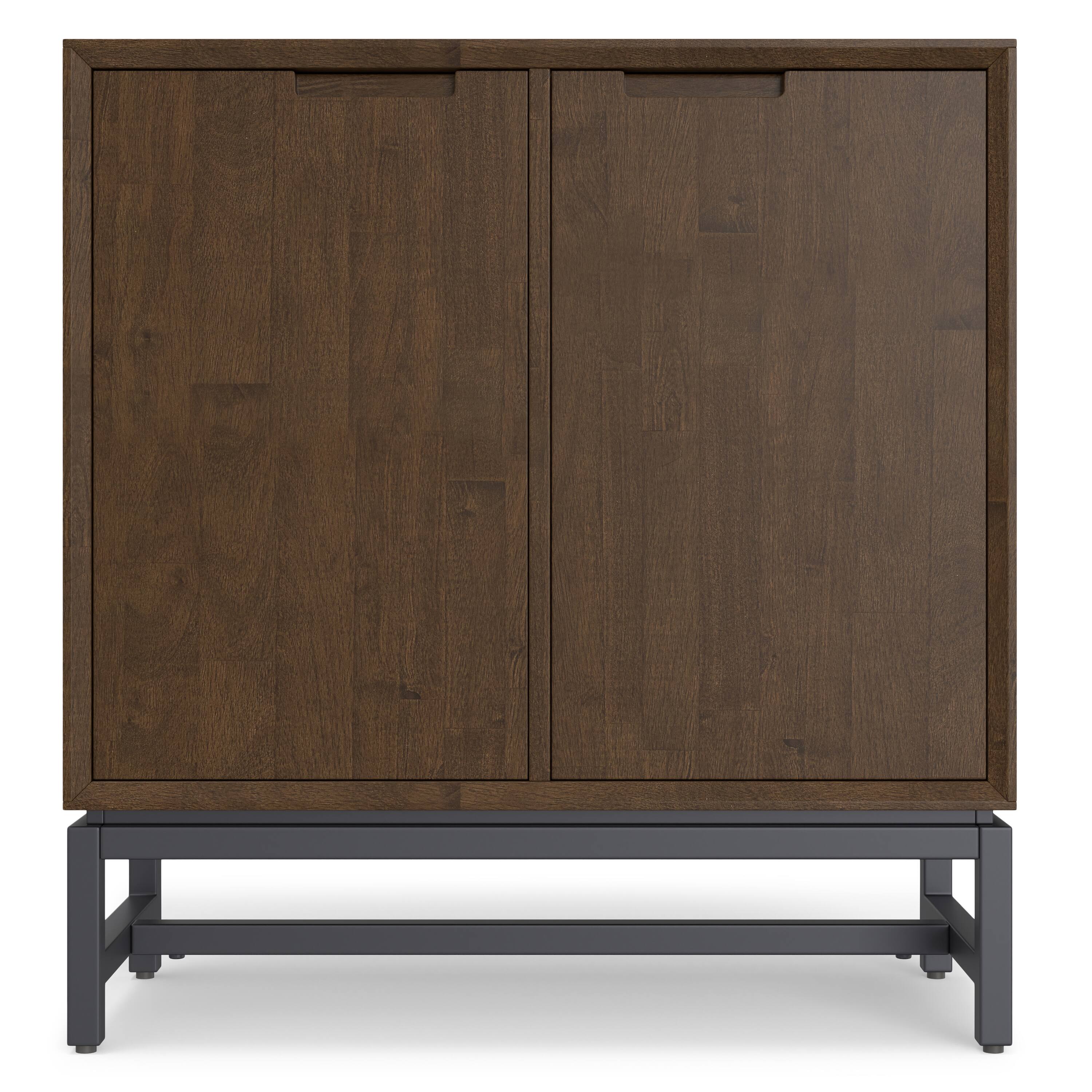 Back. Simpli Home - Simpli Home Banting SOLID HARDWOOD 39 inch Wide Modern Industrial Medium Storage Cabinet in Walnut Brown - Walnut Brown.